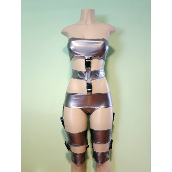 Artifice Clothing Other - Custom Shiny Silver Stretch PVC Leeloo Inspired Costume By Artifice Clothing SM